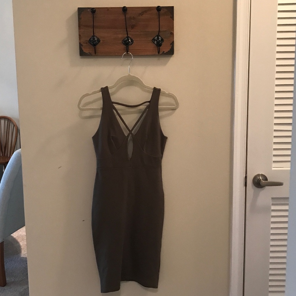 Olive green bodycon dress